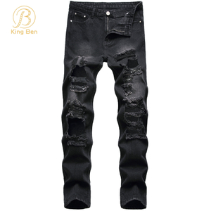 OEM ODM оптовая продажа высококачественных мужских джинсов на заказ джинсовые брюки производство черных джинсовых джинсов 