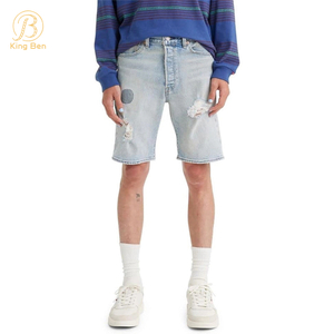 OEM ODM летняя уличная одежда винтажные короткие полубрюки свободные рабочие шорты модные мужские мешковатые джинсовые джинсовые шорты мужские