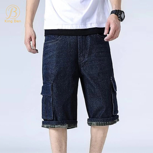 Высококачественные джинсы со средней талией по индивидуальному заказу, дышащие мешковатые джинсы, короткие темные джинсовые шорты больших размеров с карманом для мужчин