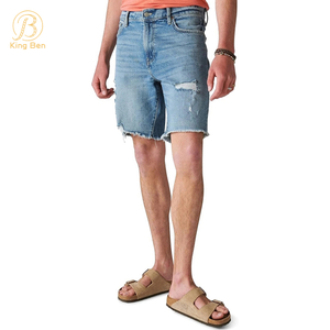 Добро пожаловать OEM ODM Custom Summer Streetwear Короткие полубрюки Свободные рабочие шорты Модные мужские мешковатые джинсовые джинсовые шорты Мужские
