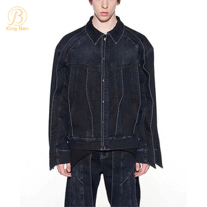 OEM ODM Custom Новый дизайн Мужские джинсы Джинсовая куртка Модная свободная мужская куртка Пальто Джинсовая фабрика