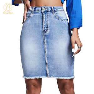 ODM OEM летняя джинсовая юбка оптом юбка-карандаш средней длины женская мода повседневные джинсовые юбки для женщин