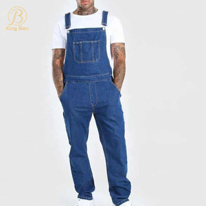 OEM ODM оптовая продажа индивидуальные моющиеся мужские джинсовые комбинезоны негабаритные повседневные джинсовые комбинезоны Jean Factory