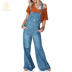 OEM ODM оптовая продажа на заказ модный джинсовый комбинезон женский облегающий мешковатый джинсовый комбинезон с широкими штанинами женский сексуальный комбинезон джинсы