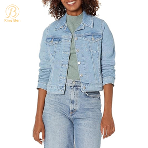 OEM ODM новейший стиль женская джинсовая джинсовая куртка для женщин с длинными рукавами женская одежда оптовая партия джинсовые куртки