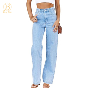 OEM ODM производитель свободные модные широкие джинсы с высокой талией для женщин