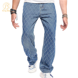 Добро пожаловать OEM ODM Прямые мешковатые джинсы Мужская уличная одежда Хип-хоп Широкие мужские джинсы Высокое качество Выцветшие винтажные потертые джинсовые джинсы