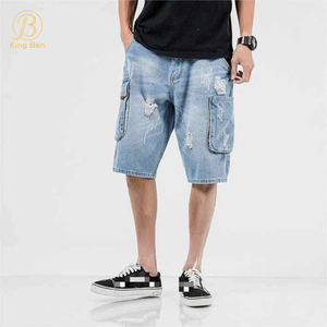 OEM ODM оптовая продажа индивидуальные мужские шорты на молнии свободного покроя из 100% хлопка джинсовая фабрика