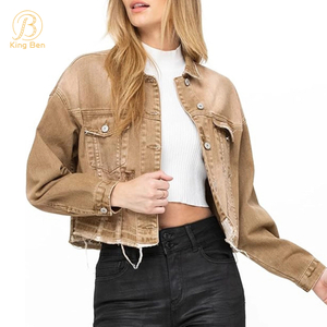 Женская джинсовая куртка высокого качества, женская повседневная верхняя одежда, осенняя куртка, джинсовая куртка на пуговицах, джинсовая куртка большого размера для женщин
