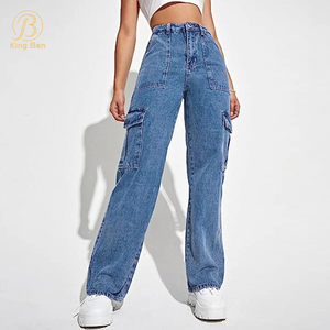 Изготовленные на заказ OEM ODM прямые мешковатые женские джинсы со средней талией, модные джинсовые брюки, мешковатые джинсовые джинсы для дам